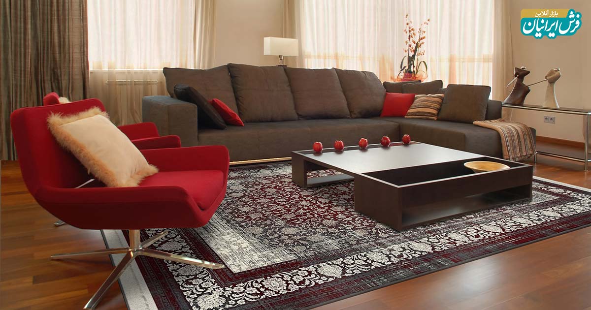 فرش زمینه لاکی برای پذیرایی